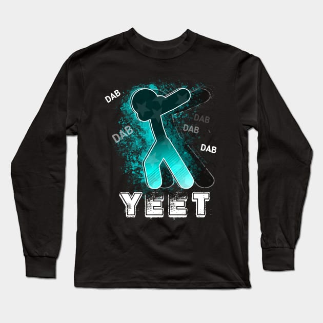 Yeet Dab - Dabbing Trendy Dance Emote Meme - Autumn Fall Kids Teens  - StickmanYeet Dab - Dabbing Trendy Dance Emote Meme - Autumn Fall Kids Teens  - Stickman Long Sleeve T-Shirt by MaystarUniverse